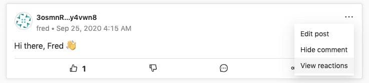 How to see reactions on a post or a comment?