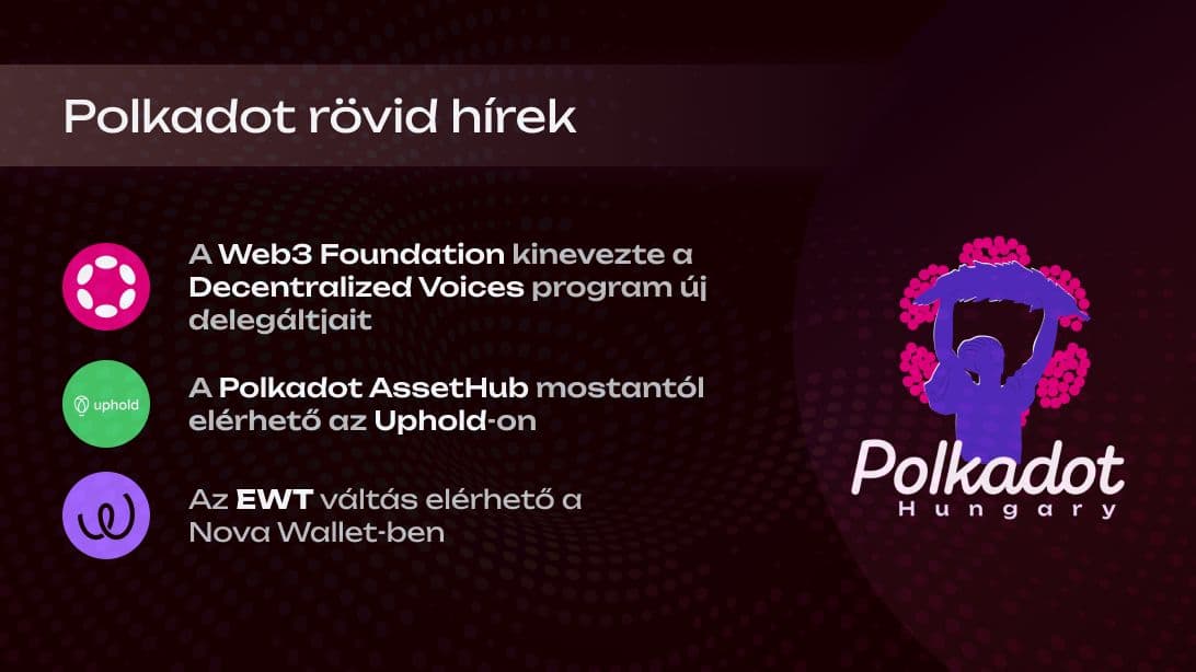 A Web3 Foundation kinevezte a DV delegáltakat - heti hírek