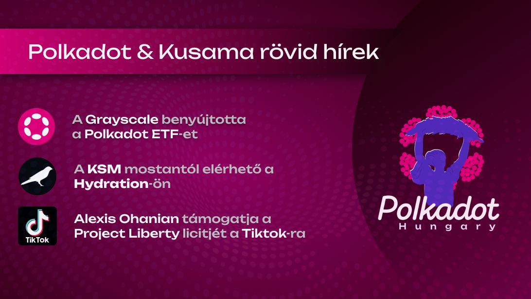 A Grayscale benyújtotta a Polkadot ETF-et - heti hírek