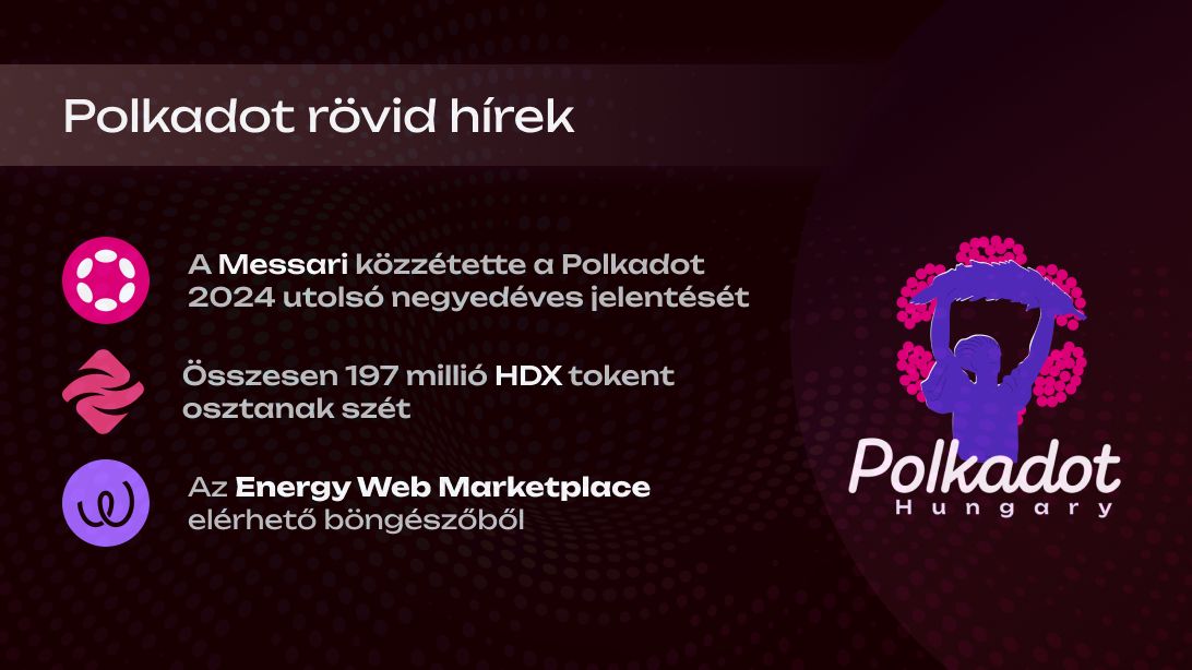 A Messari közétette a legújabb Polkadot jelentését - heti hírek