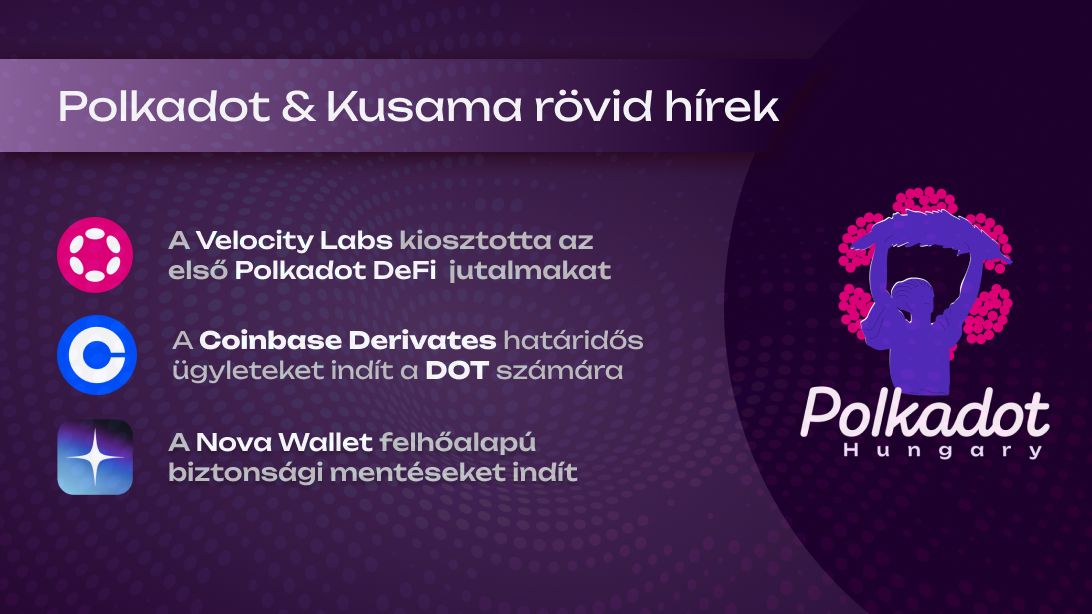 A Coinbase Derivate listázza a Polkadot-ot és heti hírek