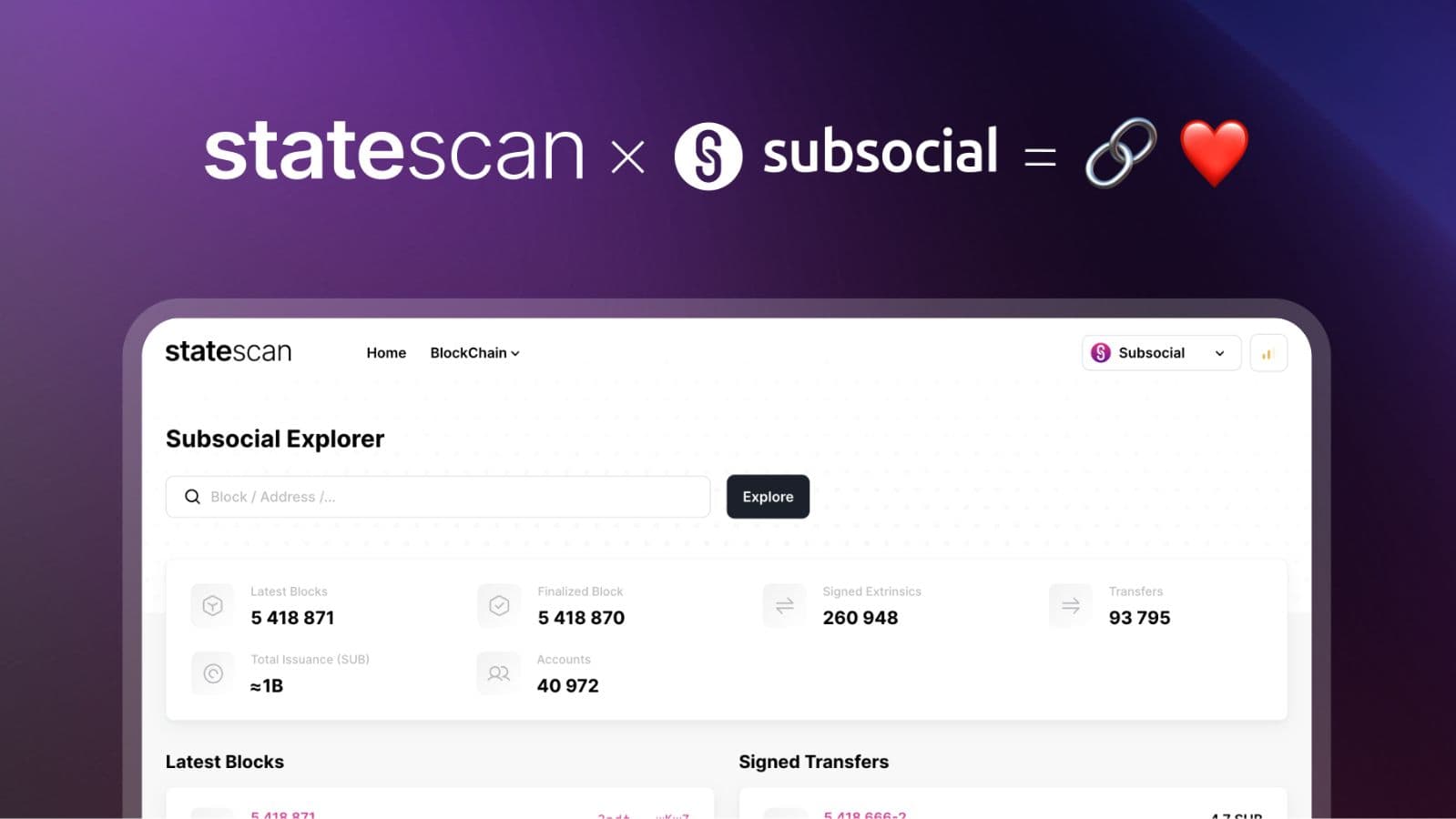 Subsocial's New Block Explorer!