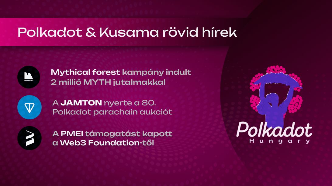 Polkadot hírek - Mythical 2 millió MYTH tokent oszt szét