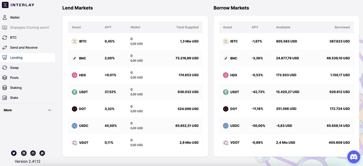 $BNC lending/borrowing is live on interlay 🔥