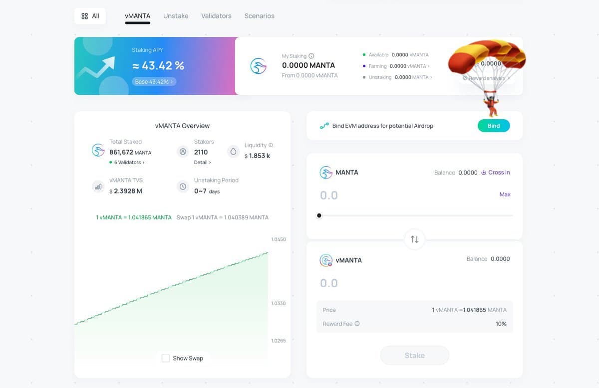 EVM address binding for MANTA users ! 🪂
